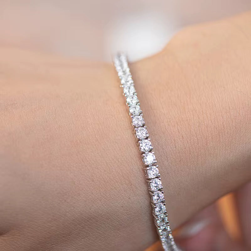3mm Silver Moissanite Tennis Bracelets