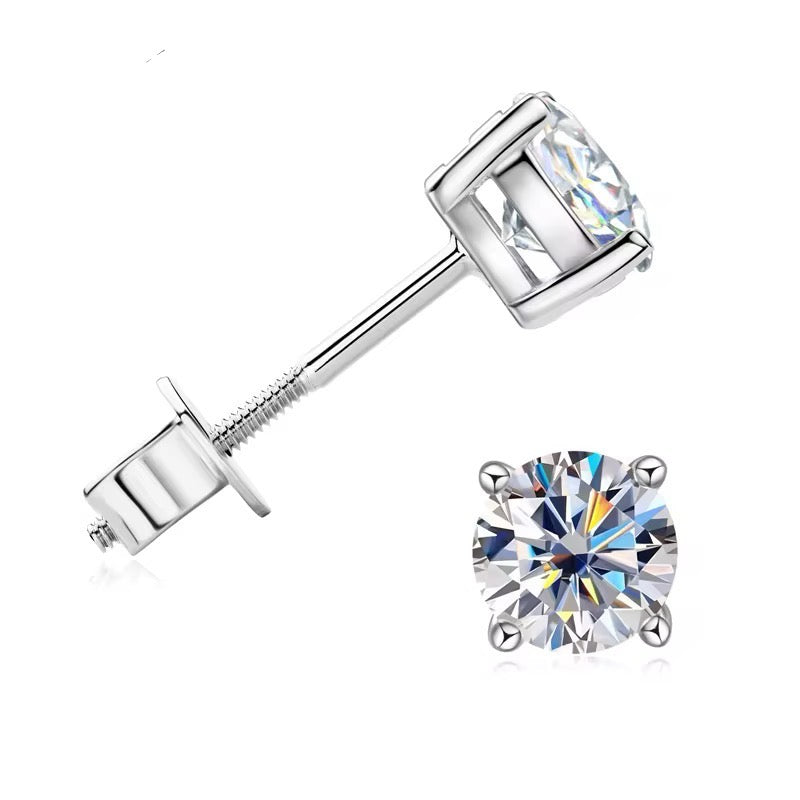 5mm 10K Solid Gold Moissanite Studs