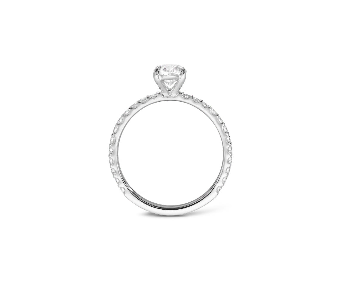 1 Carat Oval - 14K White Gold Solitaire engagement ring