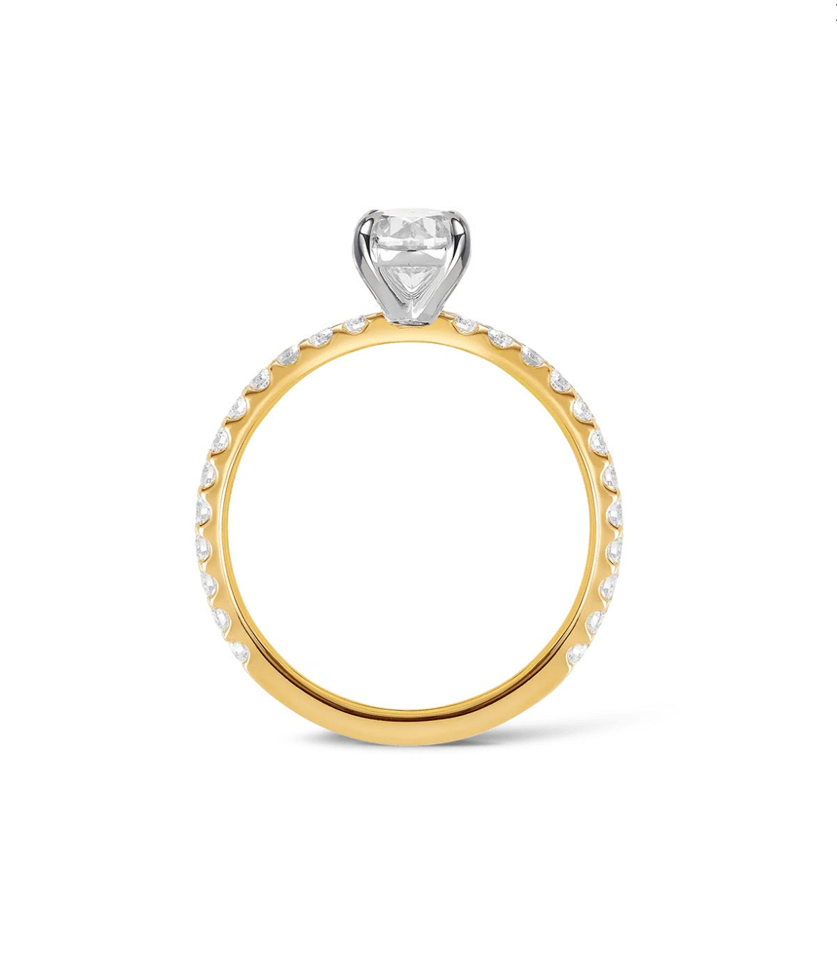 1 Carat Oval - 14K Yellow Gold Solitaire Engagement Ring