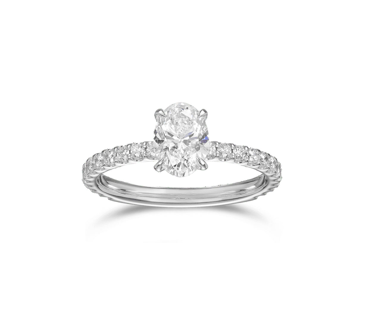 1 Carat Oval - 14K White Gold Solitaire engagement ring