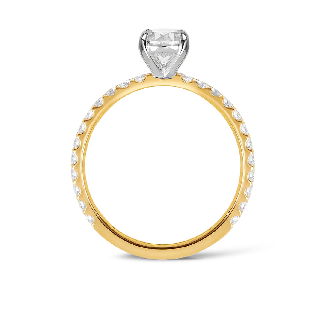 2 Carats Oval - 14K Yellow Gold Solitaire Engagement Ring