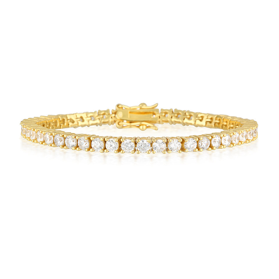 3mm Yellow gold Plated Moissanite tennis bracelets