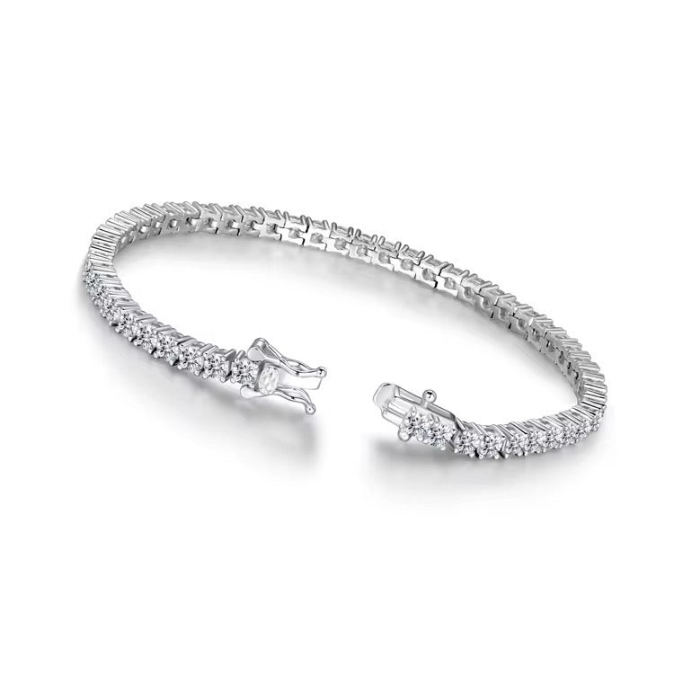 3mm Silver Moissanite Tennis Bracelets