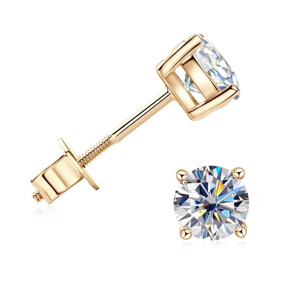 5mm 10K Solid Gold Moissanite Studs
