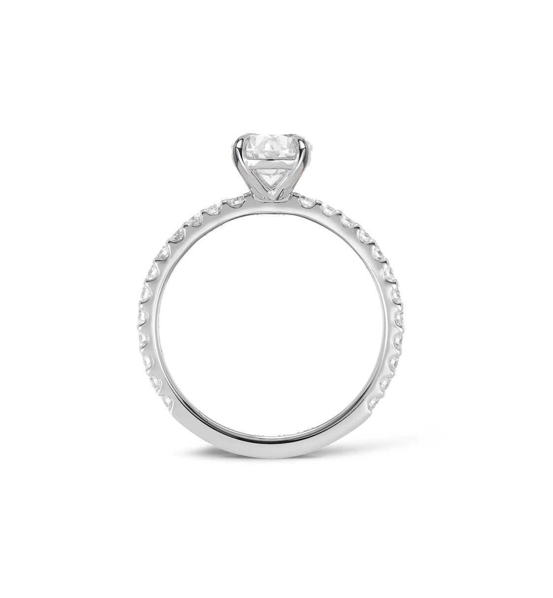 1.5 Carat Oval - 14K White Gold Solitaire Engagement Ring