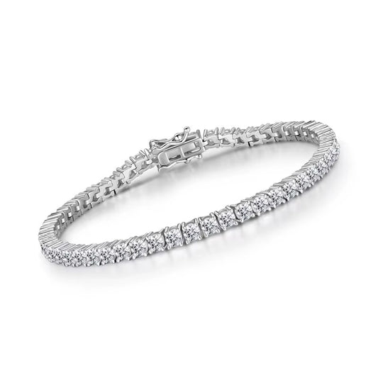 3mm Silver Moissanite Tennis Bracelets